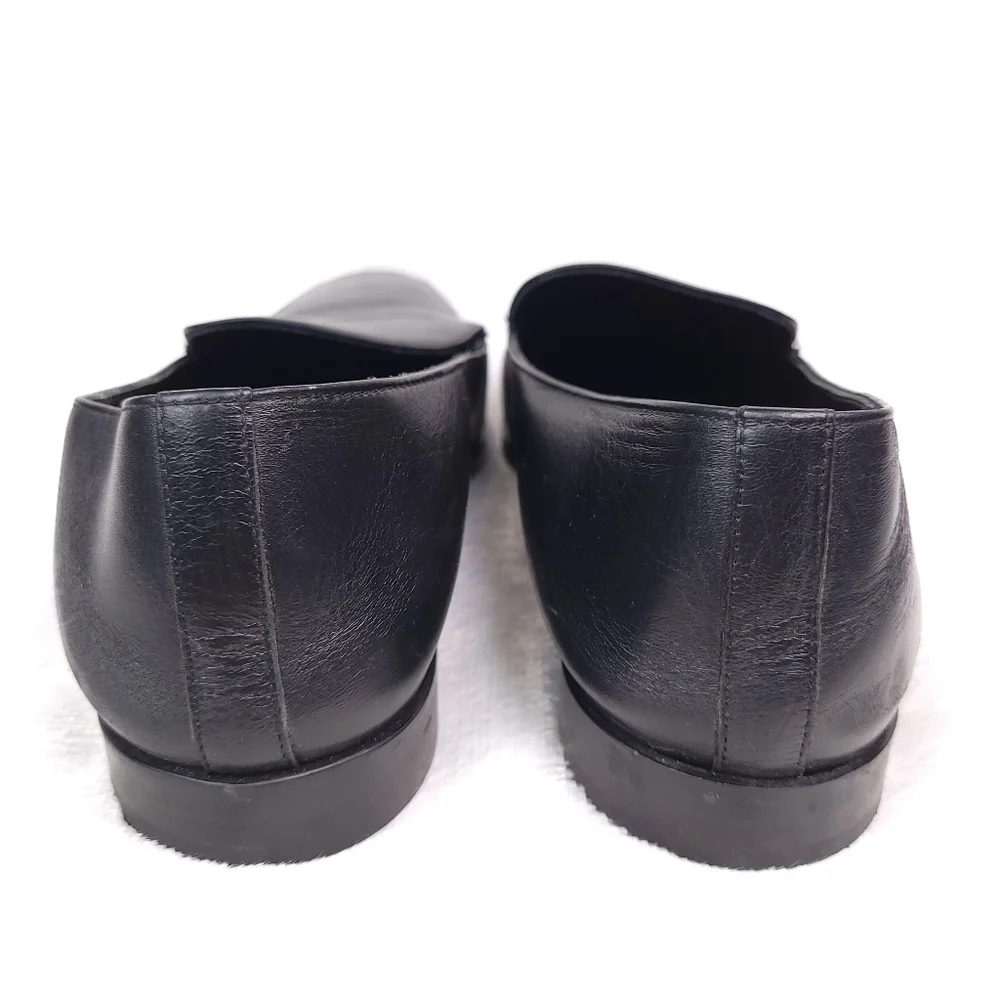 Everlane The 90's Black Leather Square Toe Round Heel Flats Loafers 9